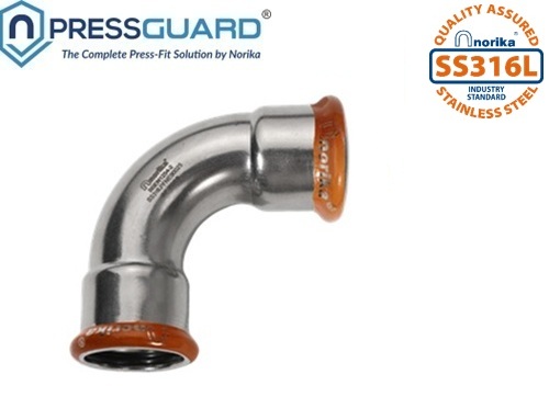 Stainless Steel 316L Press Fit 90 Deg Elbow